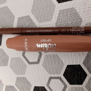 Revlon Kiss Lip Tint & NYX Retractable Lipliner Set - Brown